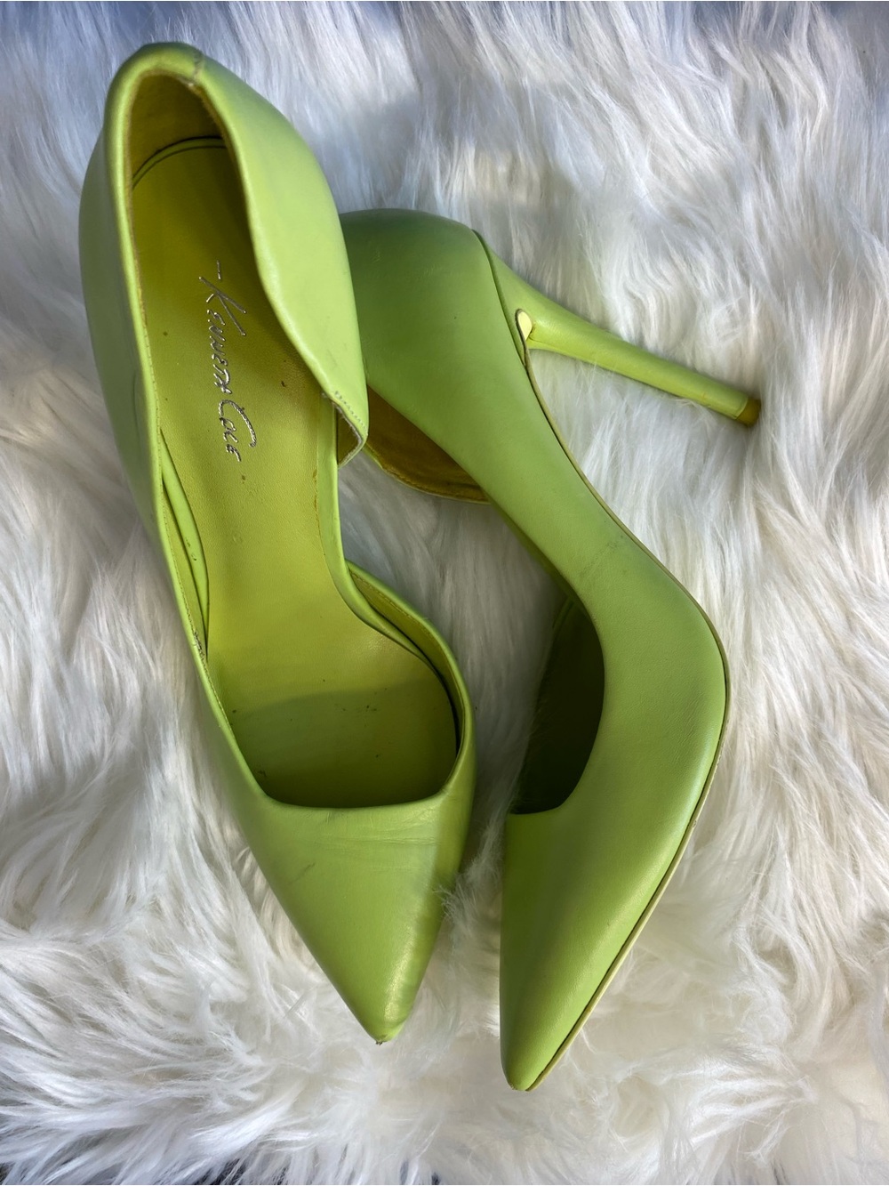 Kenneth Cole Lime-Green Pointed Toe Stiletto Pumps
